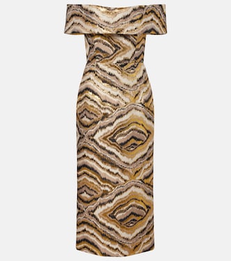 Off-Shoulder-Midikleid Gloria aus Jacquard | Markarian