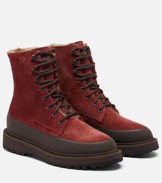 Dolomite shearling-lined suede combat boots | Le Monde Béryl