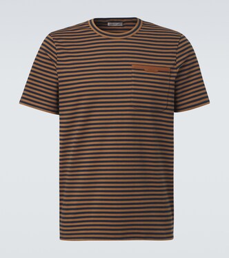 Striped cotton-blend jersey T-shirt | Moncler