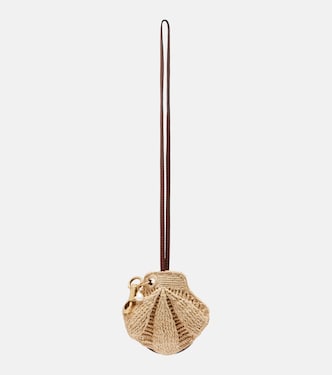 Shell embellished raffia bag charm | Chloé