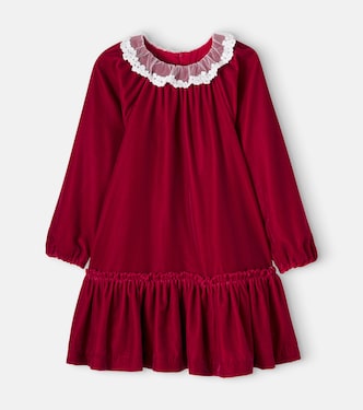 Kleid aus Samt mit Tüllbesatz | Tartine et Chocolat