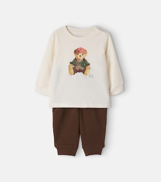 Baby Polo Bear cotton sweatshirt and sweatpants set | Polo Ralph Lauren Kids