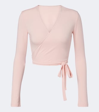 Ribbed-knit wrap top | Norba