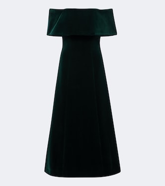Off-Shoulder-Midikleid aus Baumwollsamt | Emilia Wickstead
