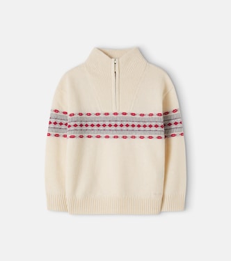 Manfred intarsia wool half-zip sweater | Bonpoint