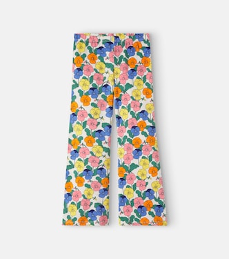 Floral cotton-blend wide-leg pants | Mini Rodini