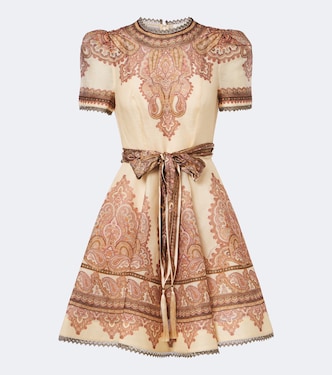 Bedrucktes Minikleid Ascent aus Leinen und Seide | Zimmermann