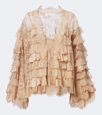 Bluse Valiant aus Seidenchiffon mit Spitze | Zimmermann