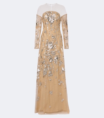 Robe longue en tulle à ornements | Georges Hobeika