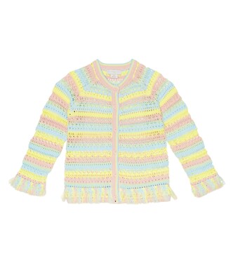 Striped crochet cotton cardigan | Stella McCartney Kids