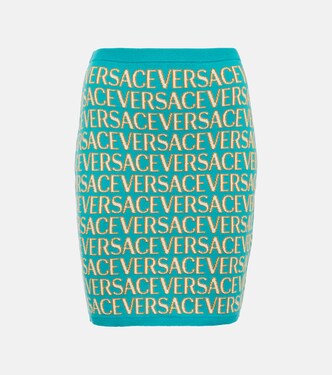 Minifalda en mezcla de algodón Versace Allover | Versace