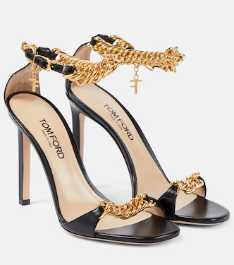 Zenith 105 chain-detail leather sandals | Tom Ford