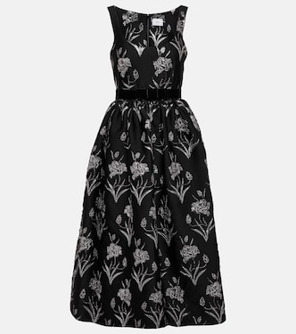 Robe midi Astrea en satin à fleurs | Erdem