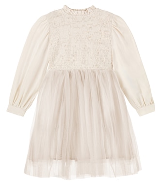 Abito Janice in lino, cotone e seta con tulle | Donsje