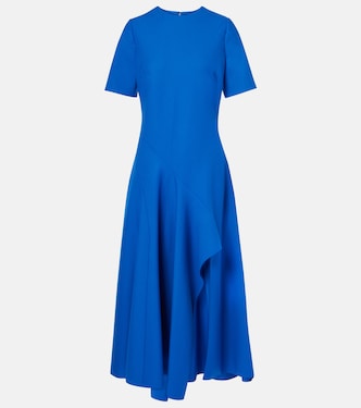 Draped wool-blend midi dress | Oscar de la Renta