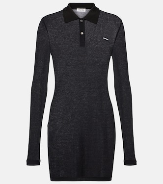 Ribbed-knit cotton jersey polo dress | Miu Miu