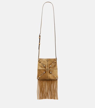 Nellcôte Small fringed suede shoulder bag | Valentino Garavani