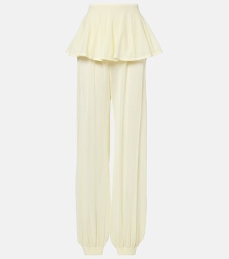 Mid-rise semi-sheer wide-leg pants | Alaïa