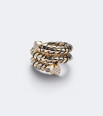 Trisola 18kt gold and titanium ring with diamonds | Marina B