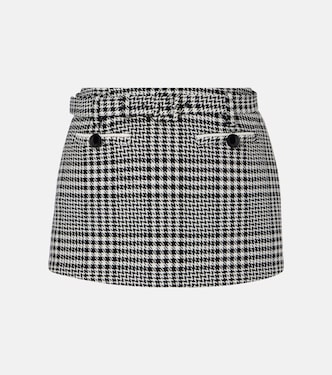 Belted houndstooth skort | Self-Portrait