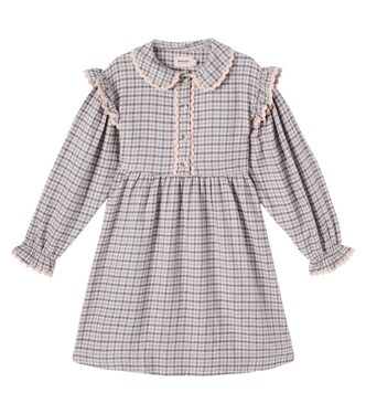 Alissa ruffled checked cotton dress | Wheat