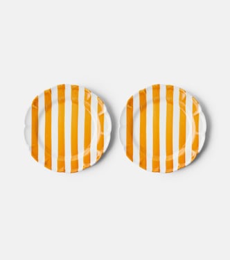 Righe set of 2 ceramic dinner plates | Cabana