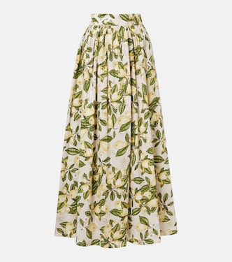 Printed cotton-blend maxi skirt | Adriana Degreas