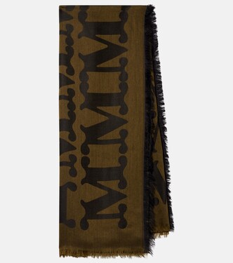 Monogram jacquard wool and silk scarf | Max Mara
