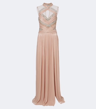 Verzierte Robe Avalia aus Georgette | Costarellos
