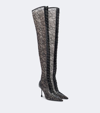 Scarlett蕾丝过膝靴 | Jimmy Choo