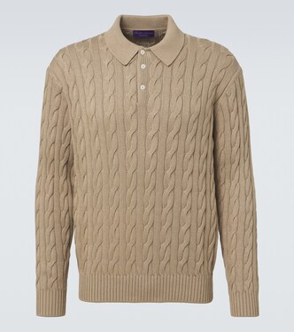 Polo trenzado de algodón y seda | Ralph Lauren Purple Label