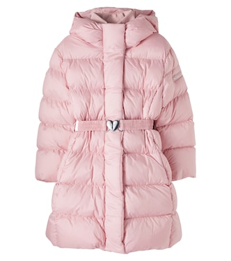 Belted hooded padded technical coat | Monnalisa