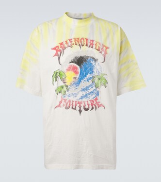 Camiseta de jersey de algodón estampada | Balenciaga