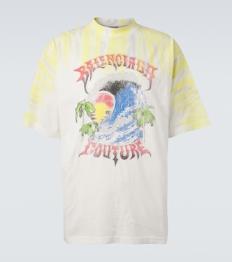 Printed tie-dye cotton jersey T-shirt | Balenciaga