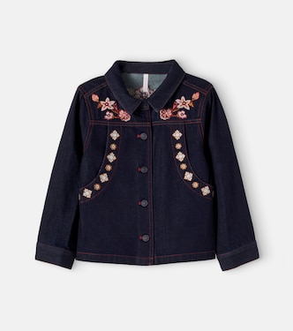 Aster floral denim jacket | Zimmermann Kids
