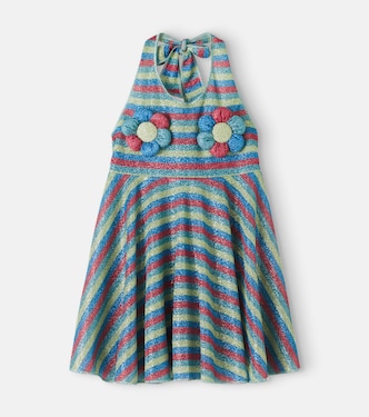 Lumière floral-appliqué striped dress | Oséree Kids