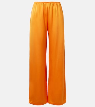Barb satin wide-leg pants  | Leset