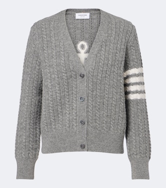 4-Bar cable-knit virgin wool cardigan | Thom Browne