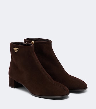 Bottines en daim à logo | Prada