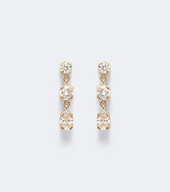 Amis Ovale 18kt gold drop earrings with diamonds | Sophie Bille Brahe