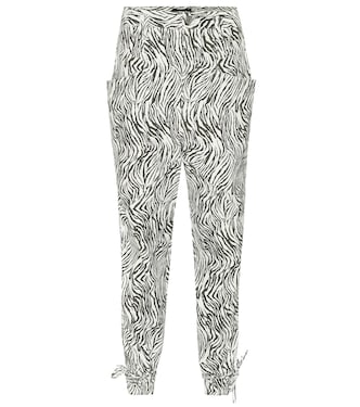 Pantalon paper bag Badeloisa en cuir à motif zébré | Isabel Marant