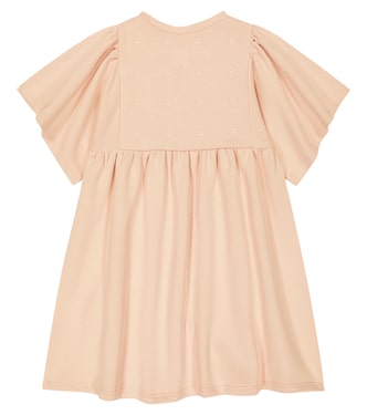 Ruffle-sleeve cotton dress | Chloé Kids