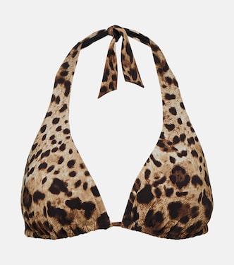 Leopard-print bikini top | Dolce&Gabbana
