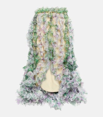 Asymmetric tulle midi skirt | Susan Fang