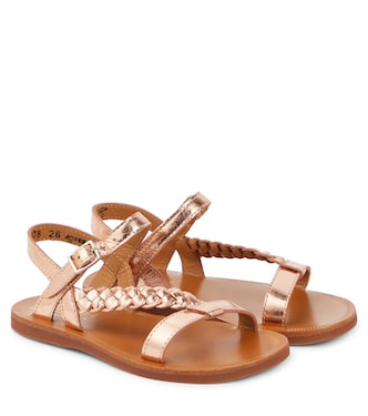 Sandalen Plagette Antik aus Metallic-Leder | Pom d'Api