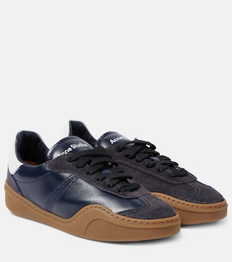 Logo suede-trimmed sneakers | Acne Studios
