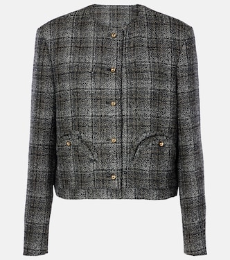 Lulua Shamo checked cropped wool-blend jacket | Blazé Milano