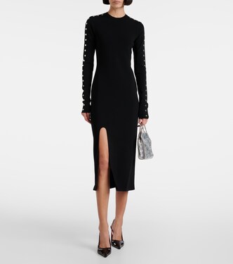 stella mccartney knit dress LFW Street Style // Stella McCartney Asymmetric Wool-blend Sweater Dress