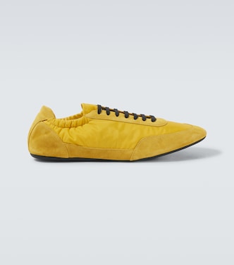 Collapse Re-Nylon suede-trimmed sneakers | Prada