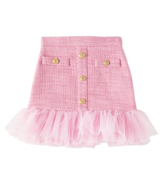 Ruffled tweed skirt | Balmain Kids